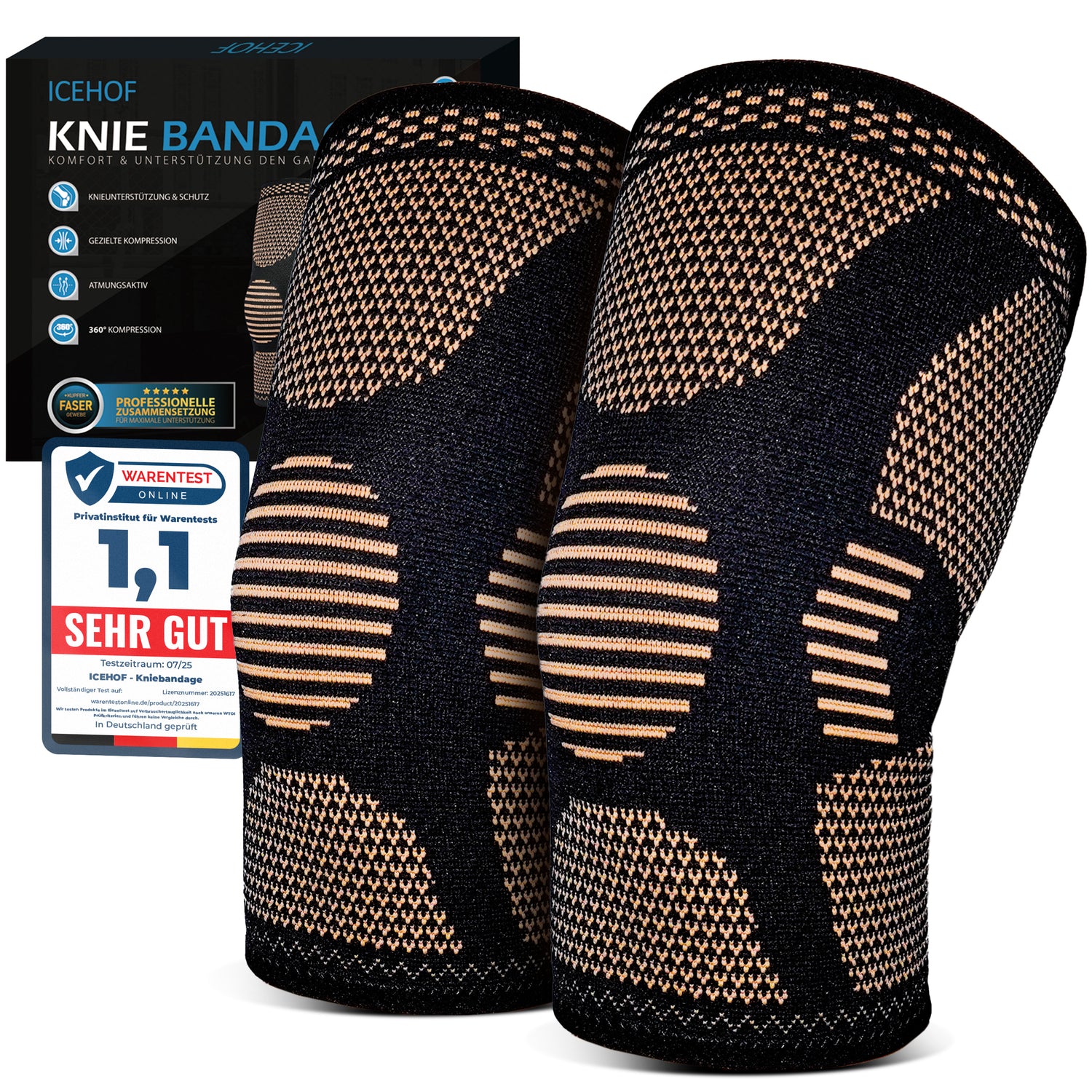 Kupfer-Kniebandage – 360° Unterstützung & natürliche Schmerzlinderung