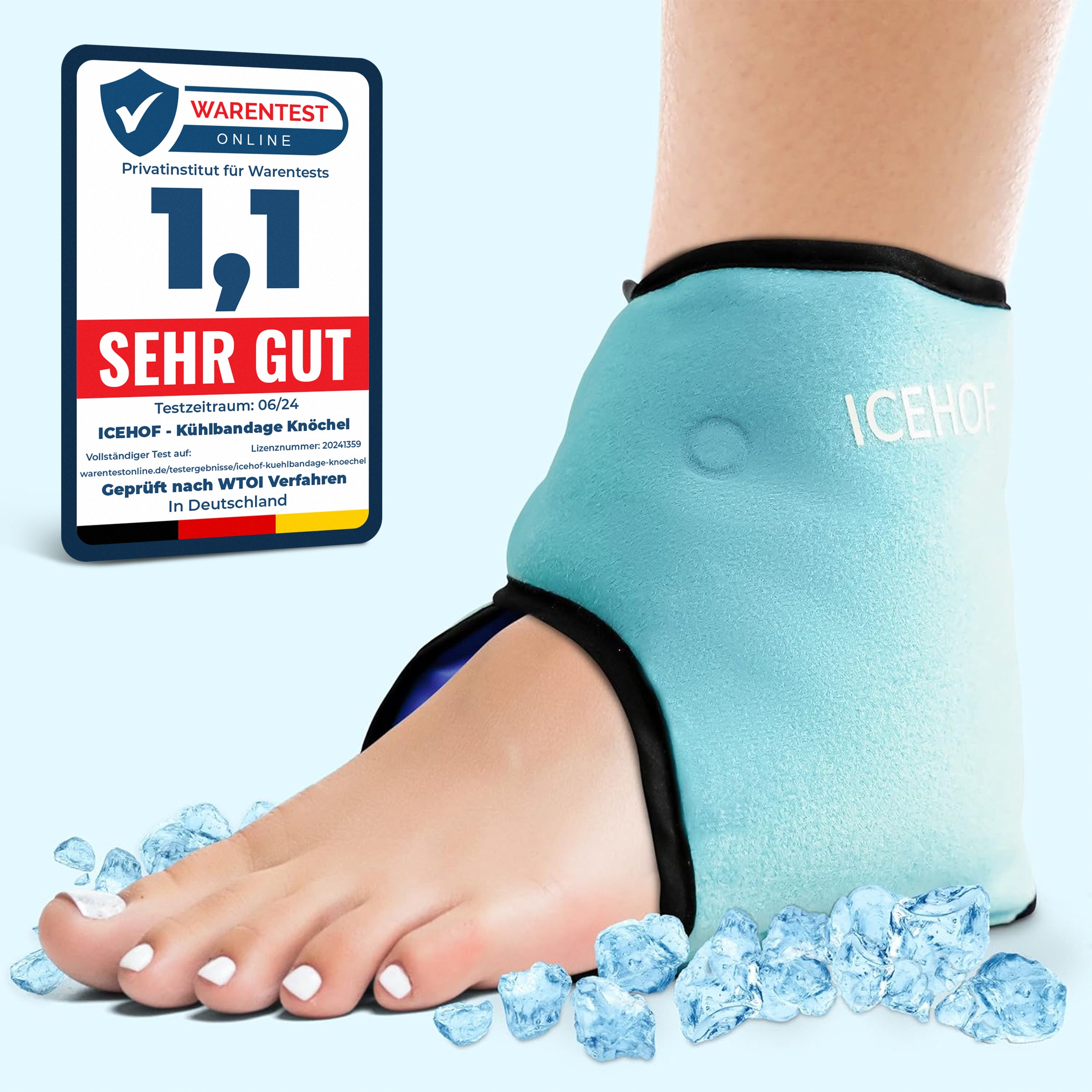 Fußgelenk Kühlpad Pro – Kälte- & Wärmetherapie für Sport & Alltag – ICEHOF