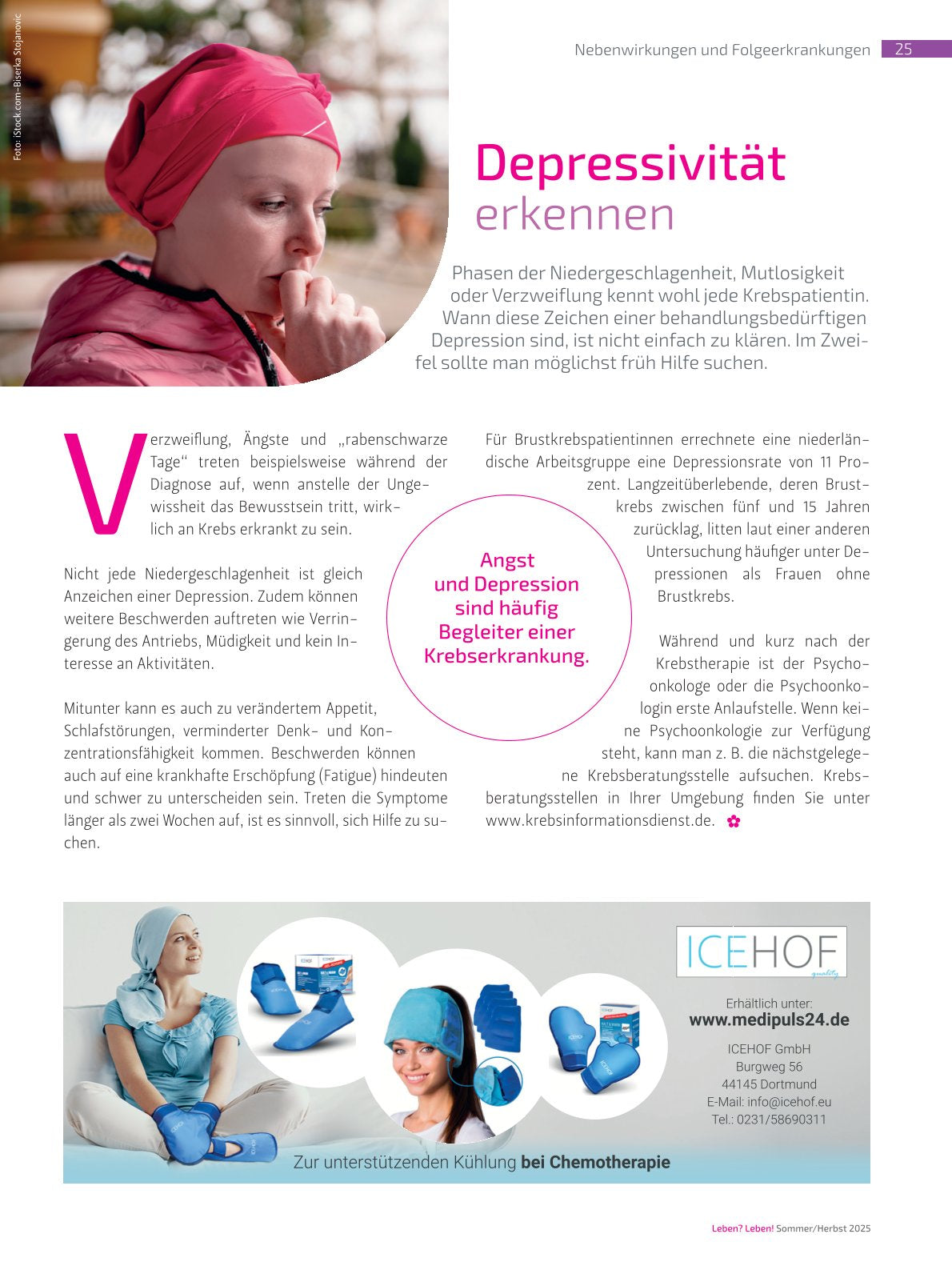 Starke Präsenz: ICEHOF Produkte in Fachzeitschriften für Krebspatient:innen