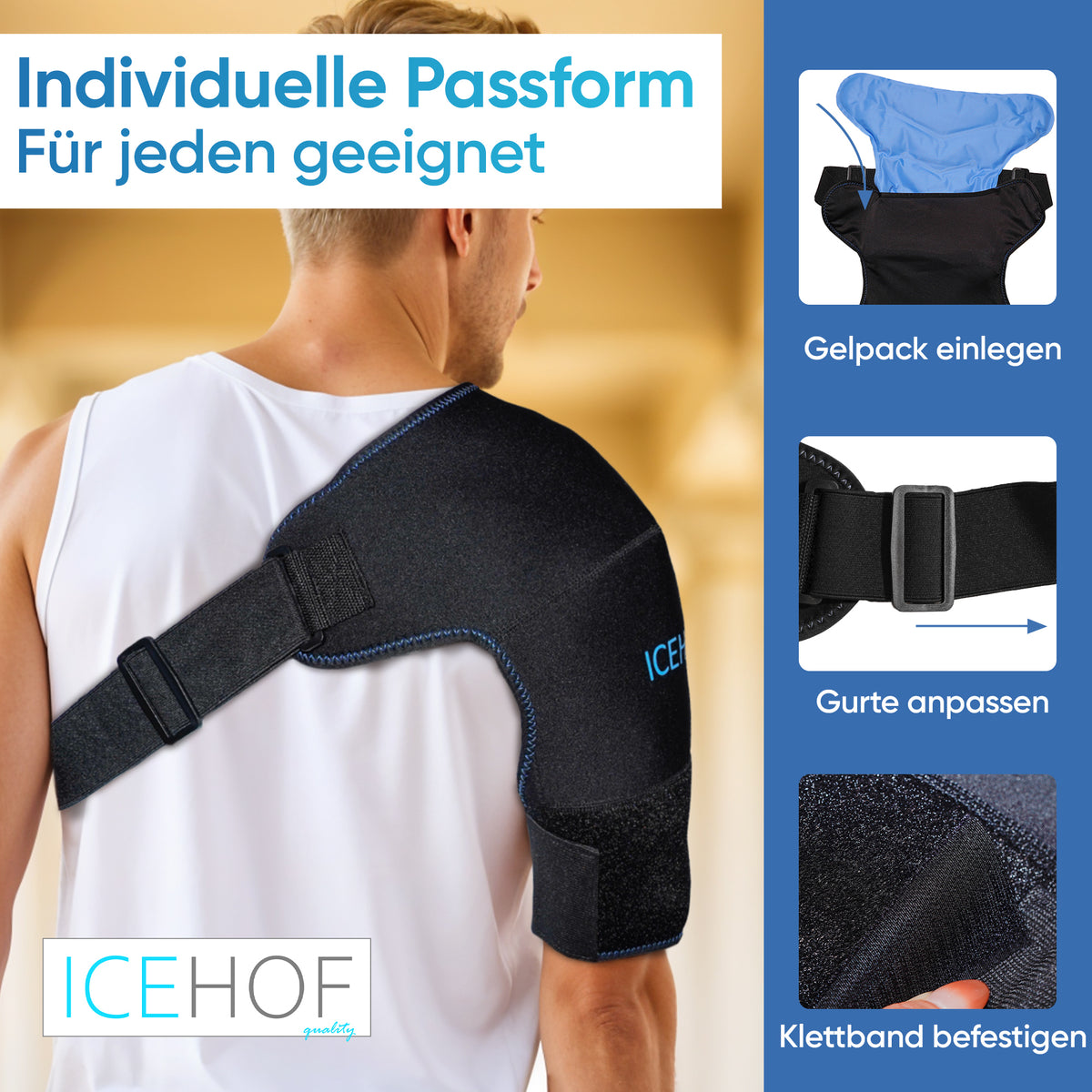 Schulterbandage mit Kühlkompresse