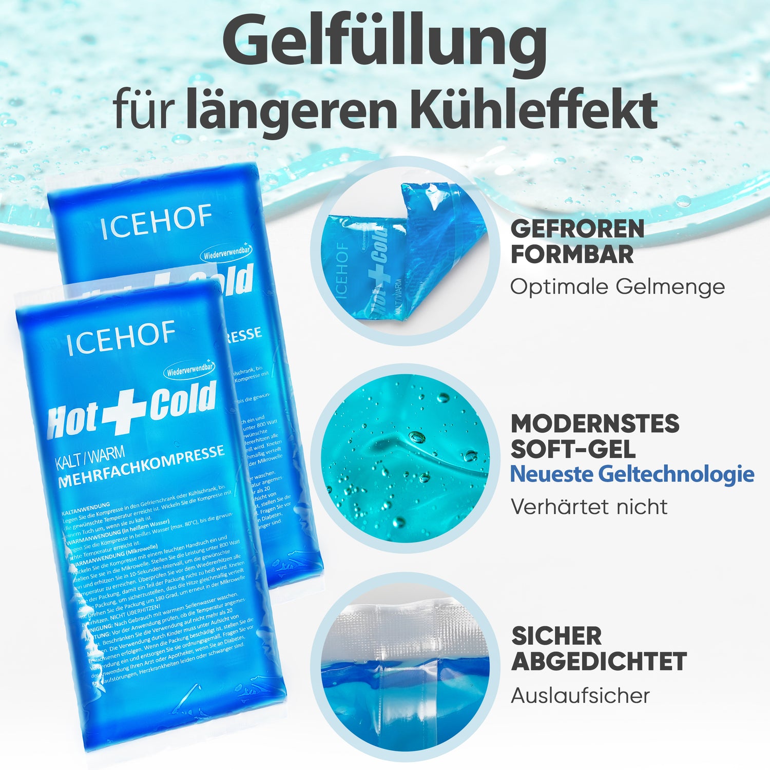 Kühlpads XL mit Soft-Gel – 2er Set