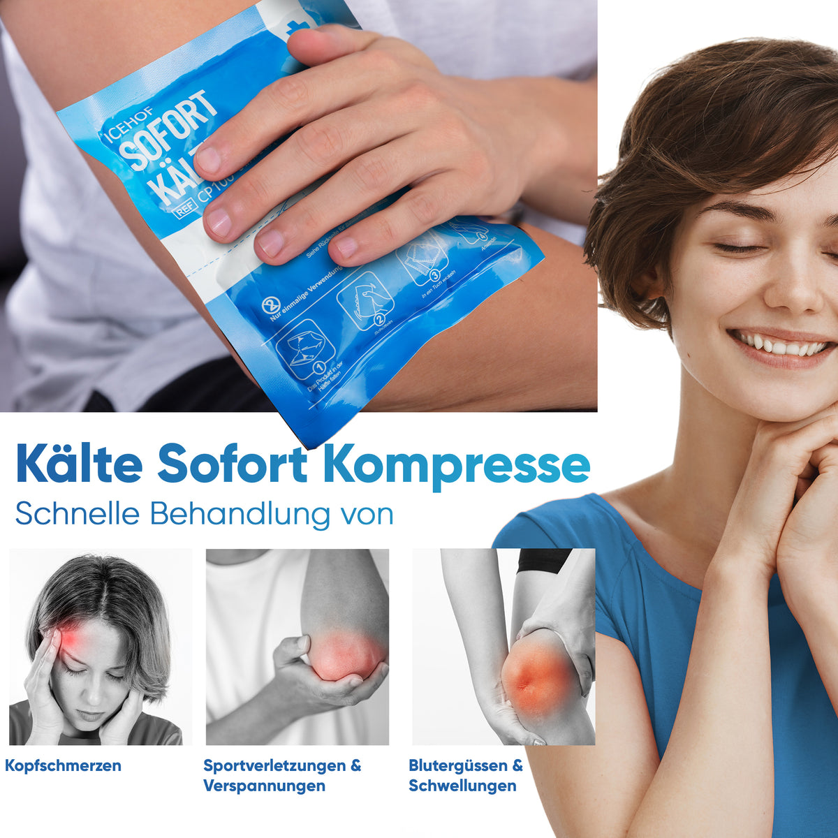 Sofort-Kältekompresse zum Knicken – 10er Set von ICEHOF