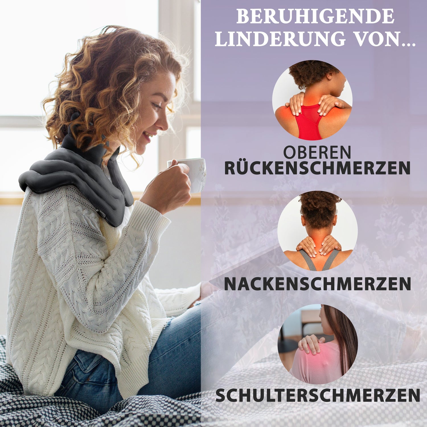 Wärmekissen Nacken & Schulter – mit Lavendel