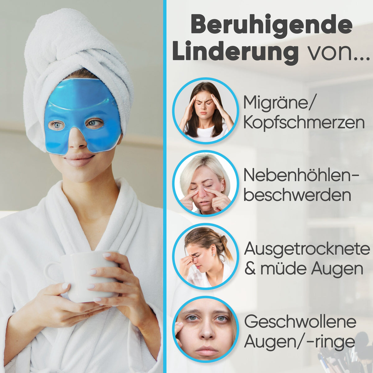 Migränebrille – Kühlende Gel-Augenmaske