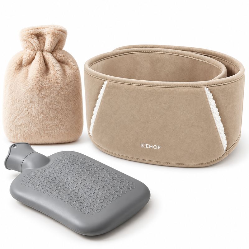 Wärmflasche mit Wärmegürtel & Kuschelbezug – 3-in-1 Set