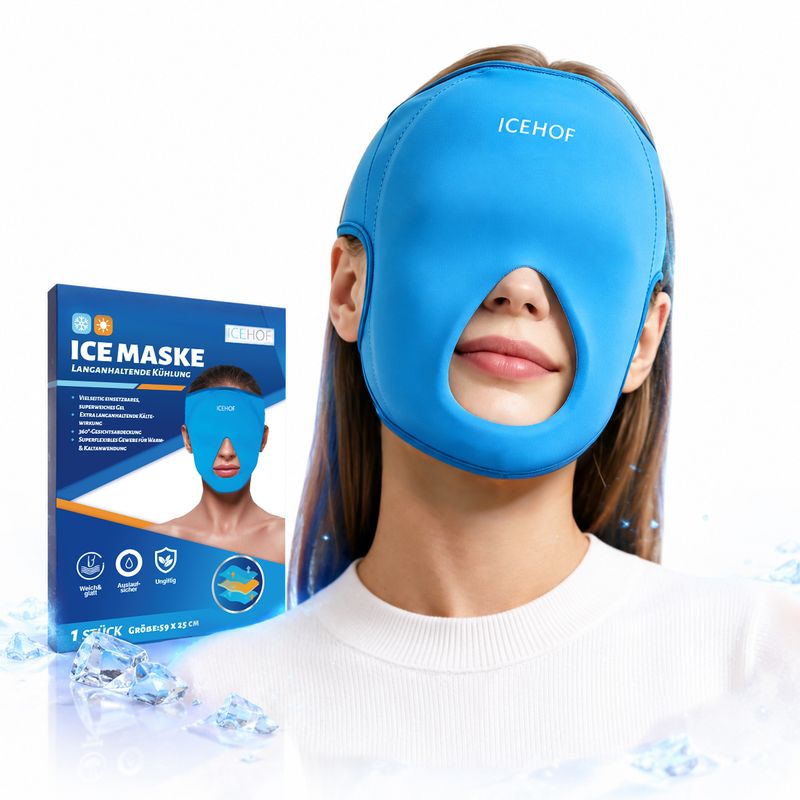Gesichts-Kühlmaske 360° – Extra große Kühlfläche