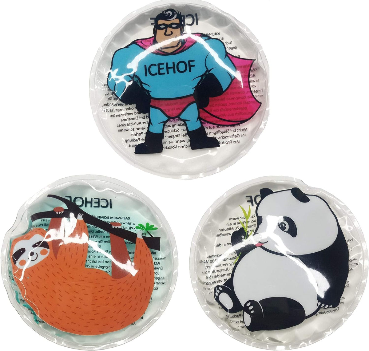 Kühlpads Kinder Set mit Tiermotiven