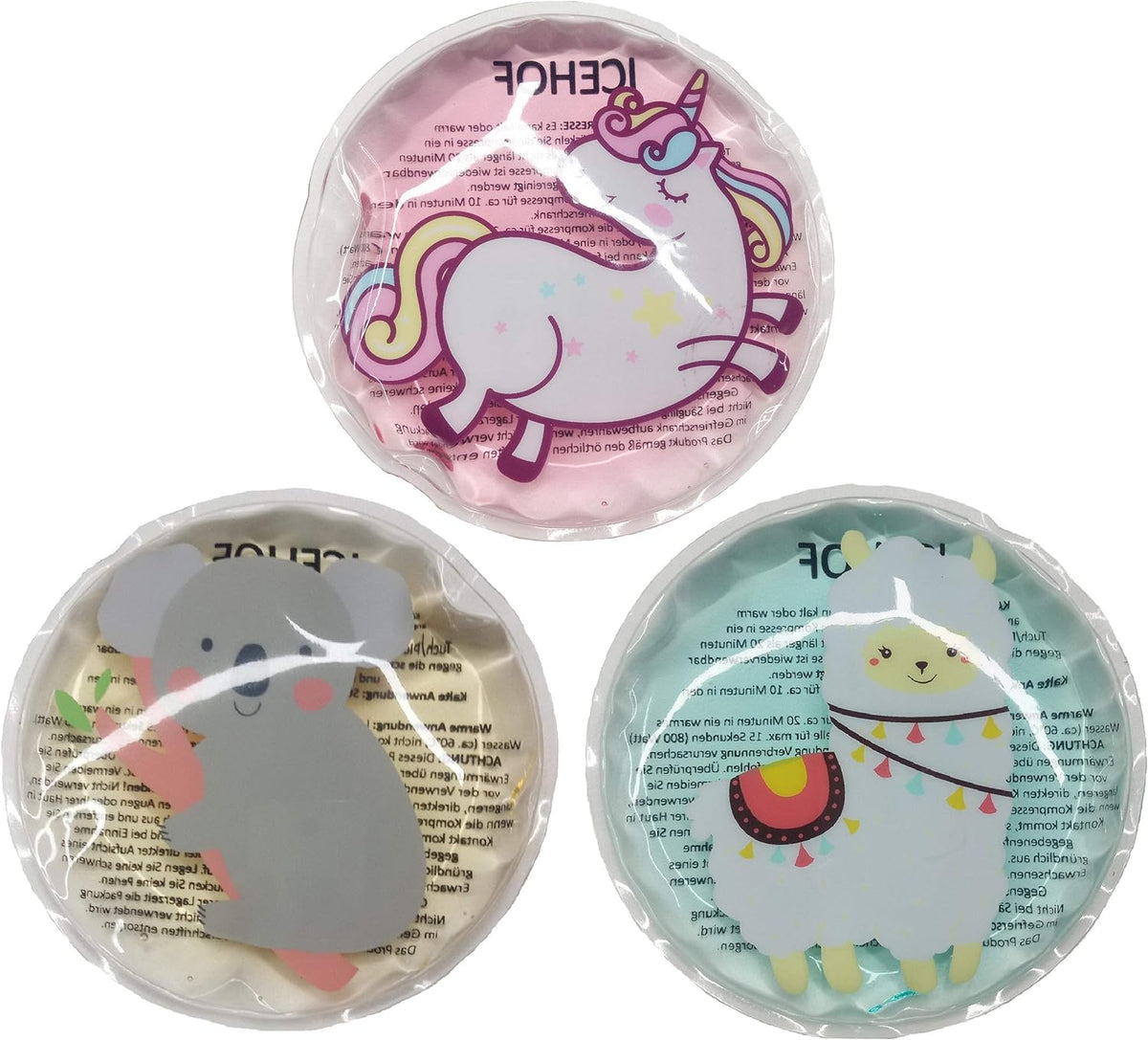 Kühlpads Kinder Set mit Tiermotiven